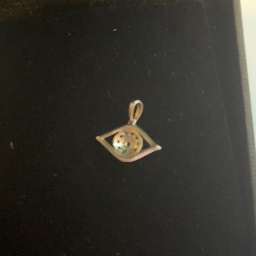 Effy diamond white gold sapphire evil eye pendant - Picture 5 of 7